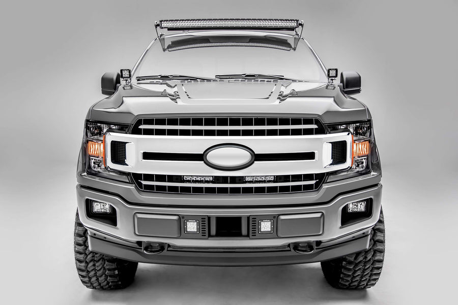 ZROADZ Ford Super Duty XL 2017-2019 OEM Grille LED Kit, Incl. (2) 6 Inch LED Straight Single Row Slim Light Bars - PN #Z415771-KIT
