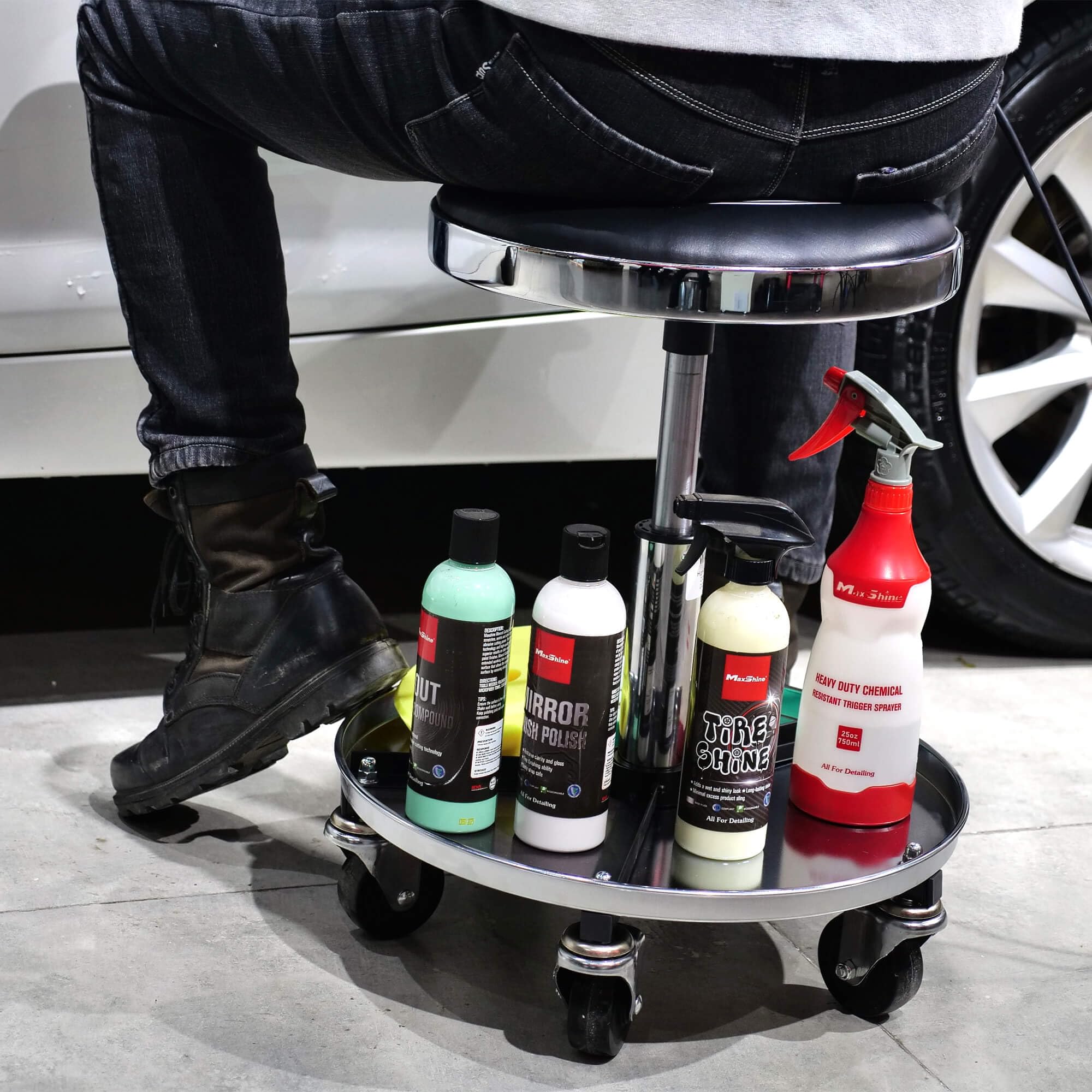 Detailing Stool MaxShine Premium - with Tool Tray