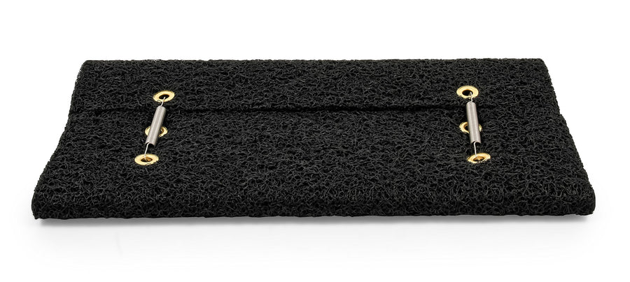 Camco Wrap Around Premium RV Step Rug - Fits 18-inch Wide Steps - Adjustable Depth of 8-inches to 10.5-inches - Compatible with Manual or Electric RV Steps - Black (42962)