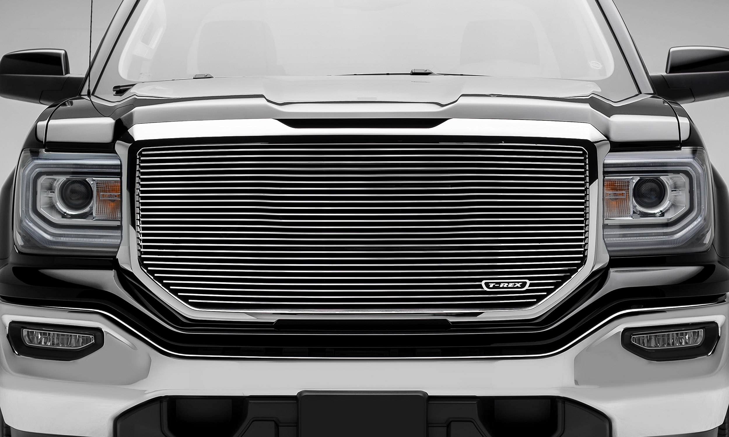 T-Rex Grilles Laser Billet Grille, 2016-2018 Sierra 1500, Polished, 1 Pc, Insert, without Logo Cutout - PN #6202140, Black