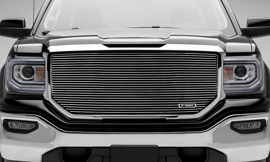 T-Rex Grilles Laser Billet Grille, 2016-2018 Sierra 1500, Polished, 1 Pc, Insert, without Logo Cutout - PN #6202140, Black