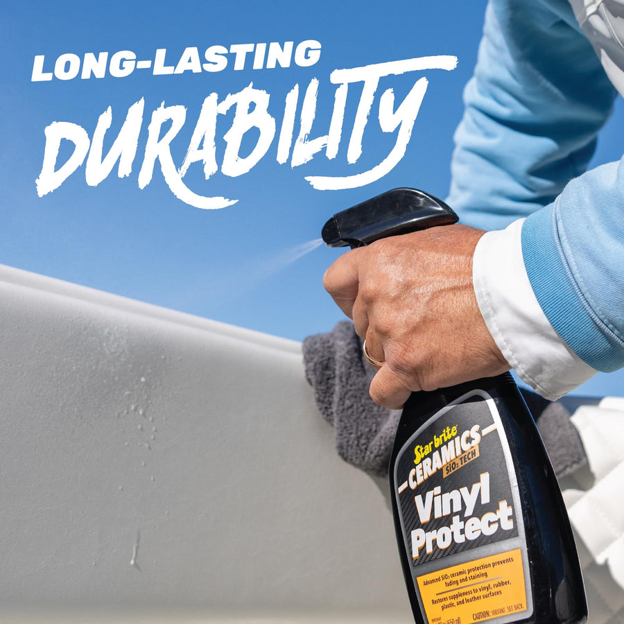 Ceramics STAR BRITE Vinyl Protect - Pina Colada Scent - Ultimate Upholstery & Vinyl Protection, SiO2 Infused, UV & Stain Resistant, 22 oz Spray (203922)