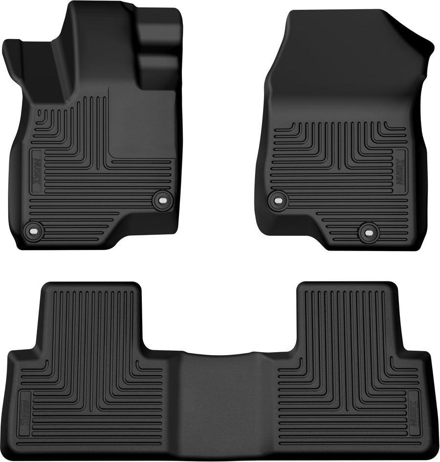 Weatherbeater Husky Liners Floor Mats | Fits 2019-2025 Acura RDX | Front & 2nd Row, 3-pc Black - 95391
