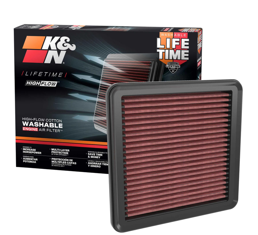 High-Flow K&N Original Lifetime Engine Air Filter: Increase Power: Premium, Washable: Compatible with 2022-2025 Acura/Honda: Integra, Accord, Civic, CR-V, 33=5120