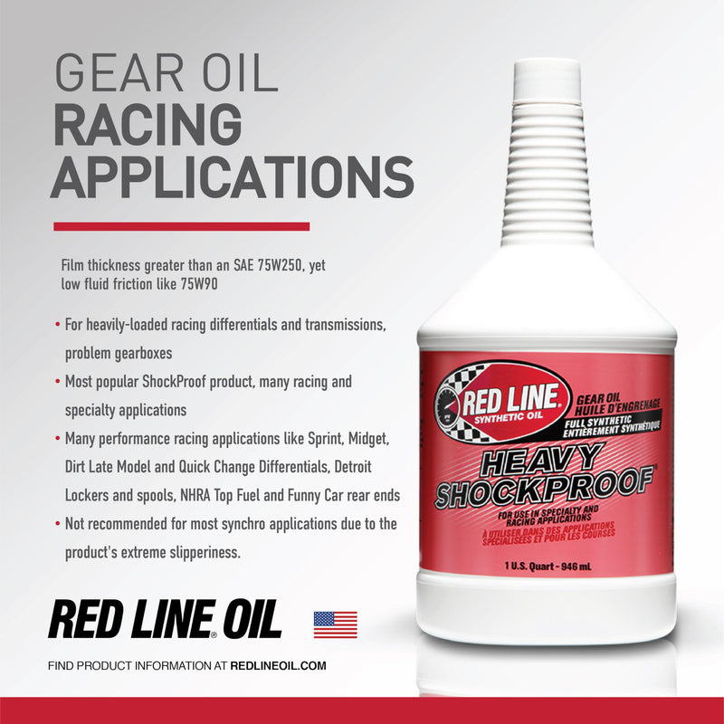 Heavy Red Line 58204 Shockproof Gear Oil - 1 Quart