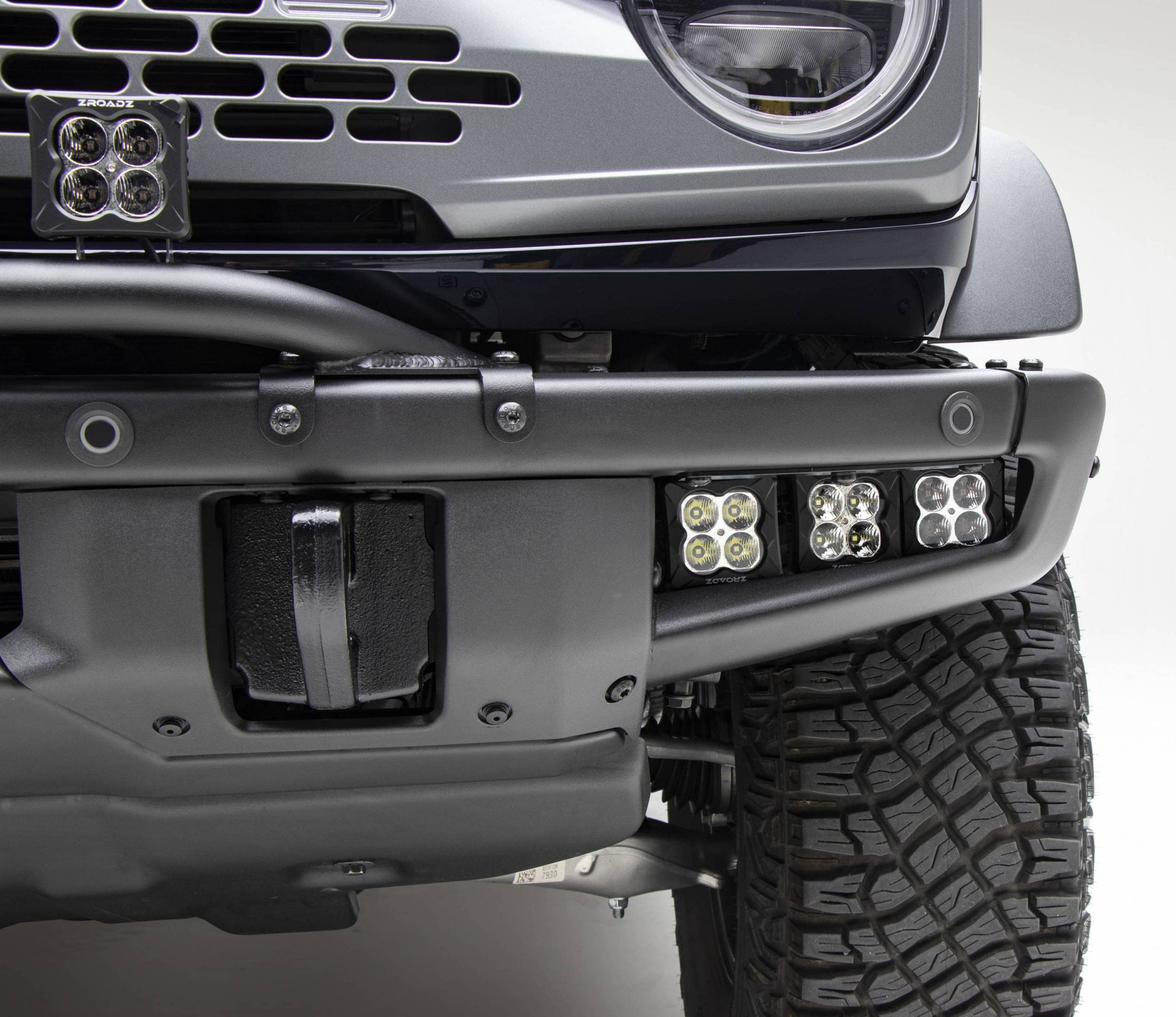 ZROADZ Fog Front Bumper LED KIT for a 2021-2022 Ford Bronco, Includes (2) 3 inch Amber LED Pod Lights and (4) 3 inch White LED Pod Lights - Part # Z325401-KITAW