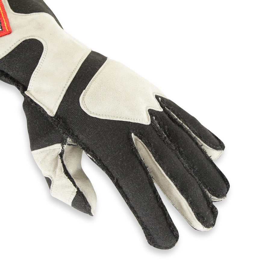 Outseam RaceQuip Gloves 356 Series 2 Layer Nomex SFI 3.3/5 Gray/Black Large 356605