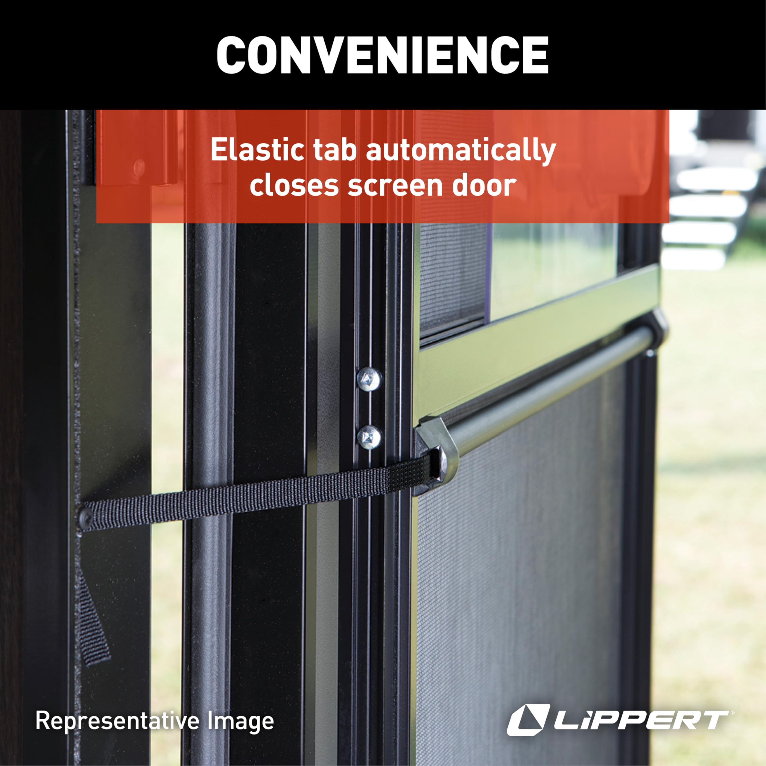 Lippert Automatic RV Screen Door Closer Screen Shot, 30", Compatible with Lippert Entry Doors Only, Easy DIY Installation, Hardware Included, 1-Year Warranty - 730815