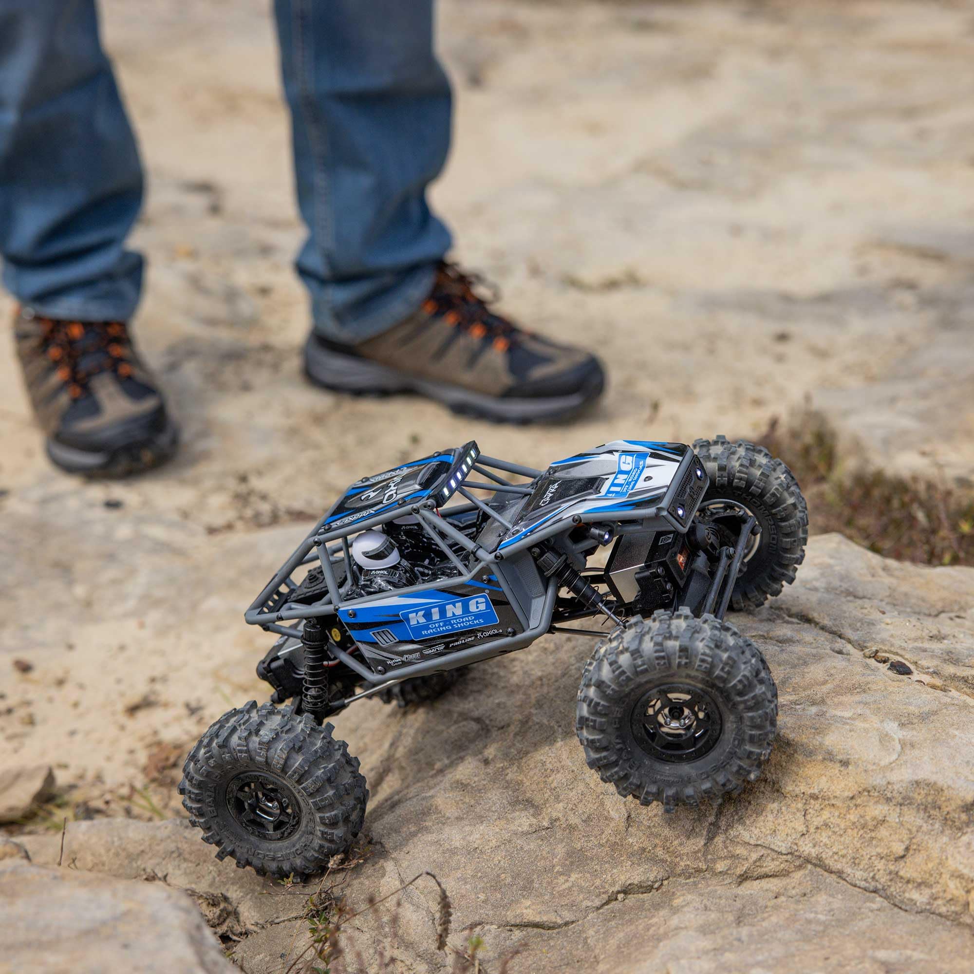 Axial RC Truck 4WS UTB18 Capra 1/18th 4x4 RTR (Comes with Everything Needed to Run), Blue, AXI-1750T1