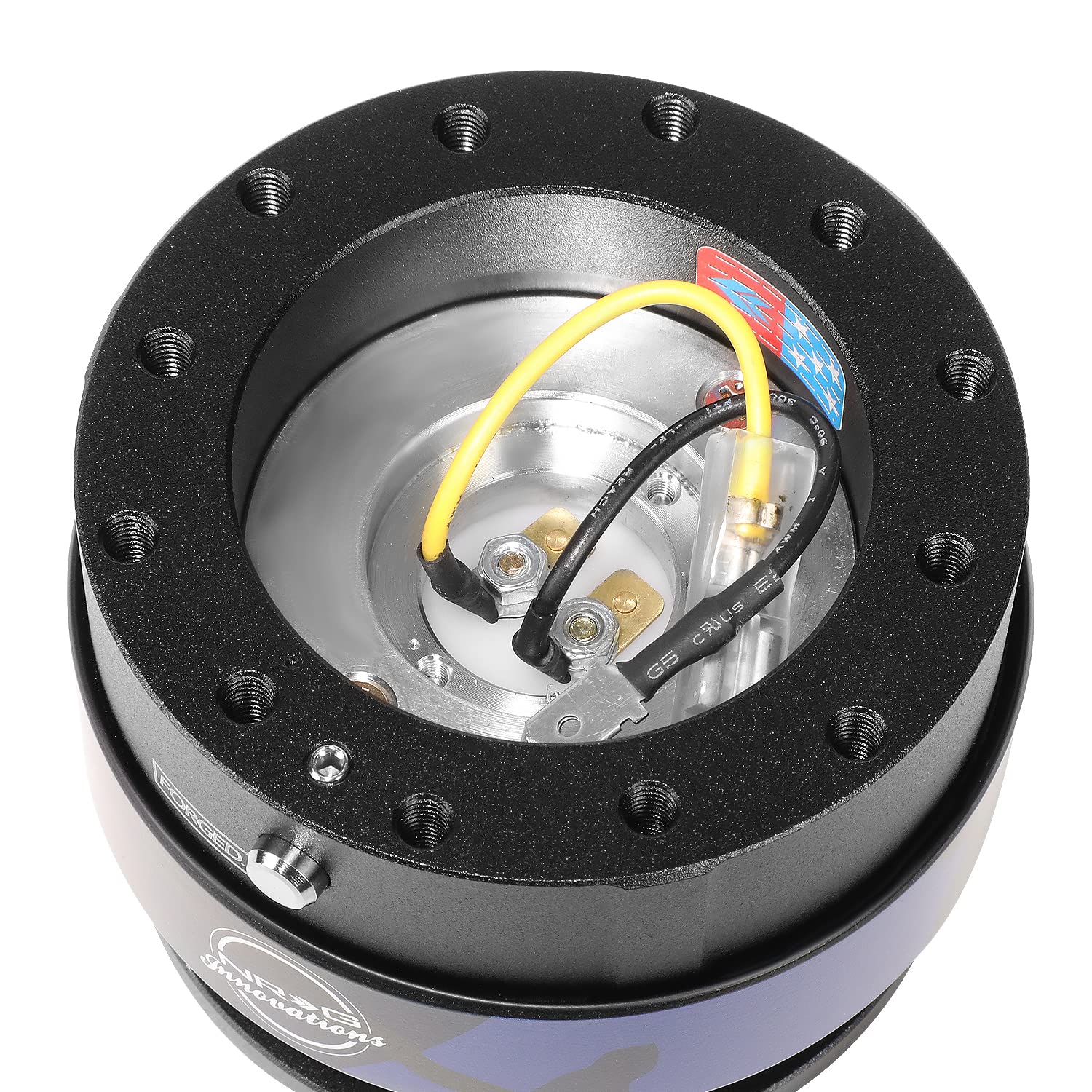 NRG Innovations SRK-200BK-MM Quick Release Steering Wheel Adapter Tight Ball Bearing Lock Aluminum Compatible with 6-Bolt 70mm 74mm