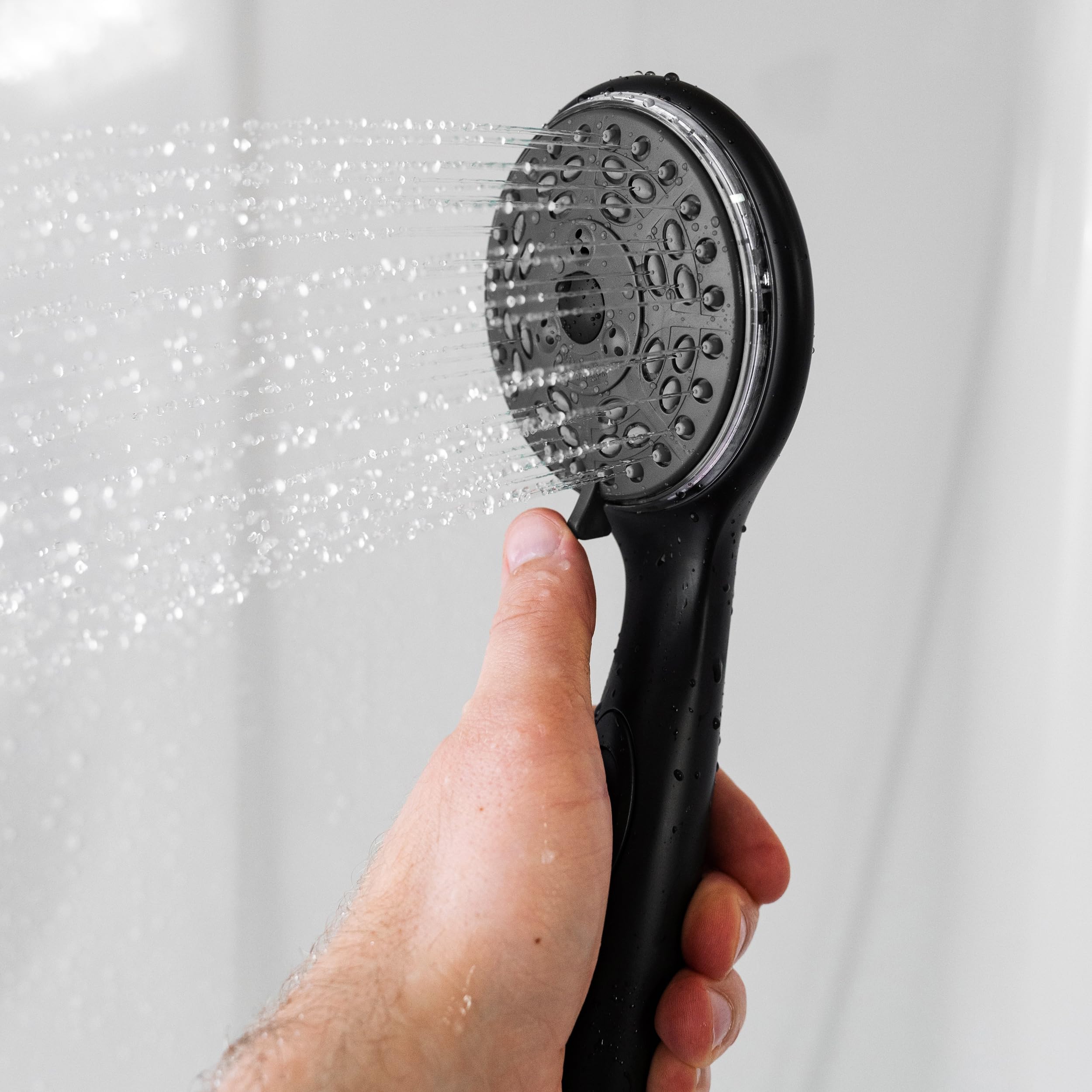 Dura Faucet Handheld Premium RV Shower Wand and Hose Kit, Eco-Friendly On/Off Switch (Matte Black)