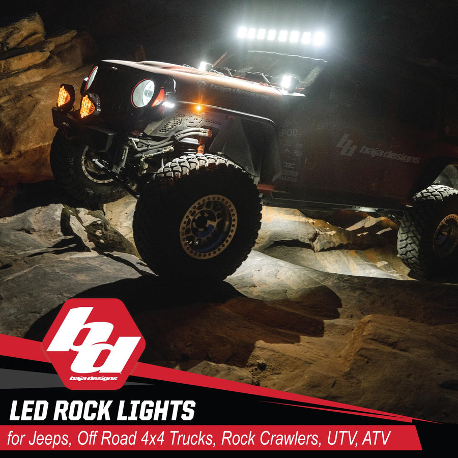 LED Rock Light Kit Baja Designs - 4 PCS. LED with Wiring Harness (White)