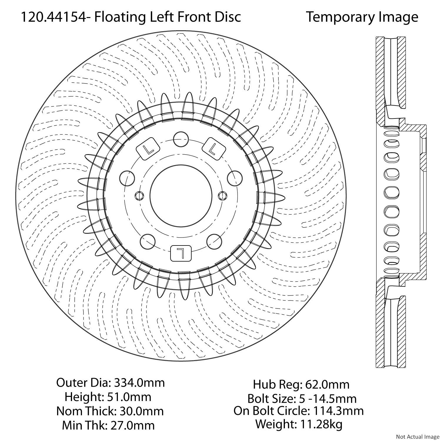 Centric Premium Brake Rotor 120.44154 - TOY 0LTK2