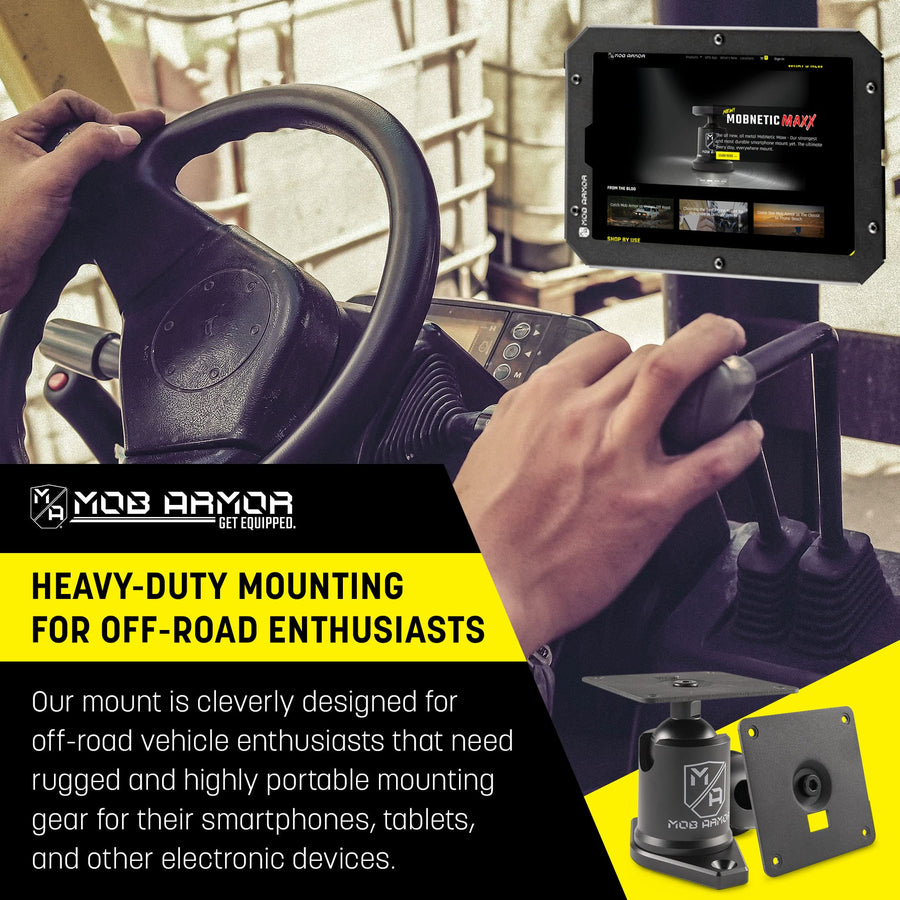 Mob Armor 75mm Maxx VESA Direct Mount - Heavy Duty Device Mount with Sturdy Metal Base, Universal Tablet and Phone Holder, and Reliable Permanent Mounting Plate for Secure Installations