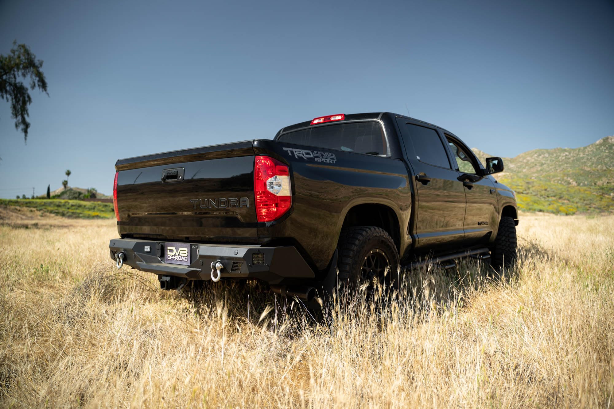 Offroad DV8 Spec Series Rear Bumper for 2014-2021 Toyota Tundra | Two D-Ring Mounts | Four 3-Inch Pod Light Mounts | Satin Black Accent Panels | Welded-In Zip Tie Tabs | Fully Bolt-On