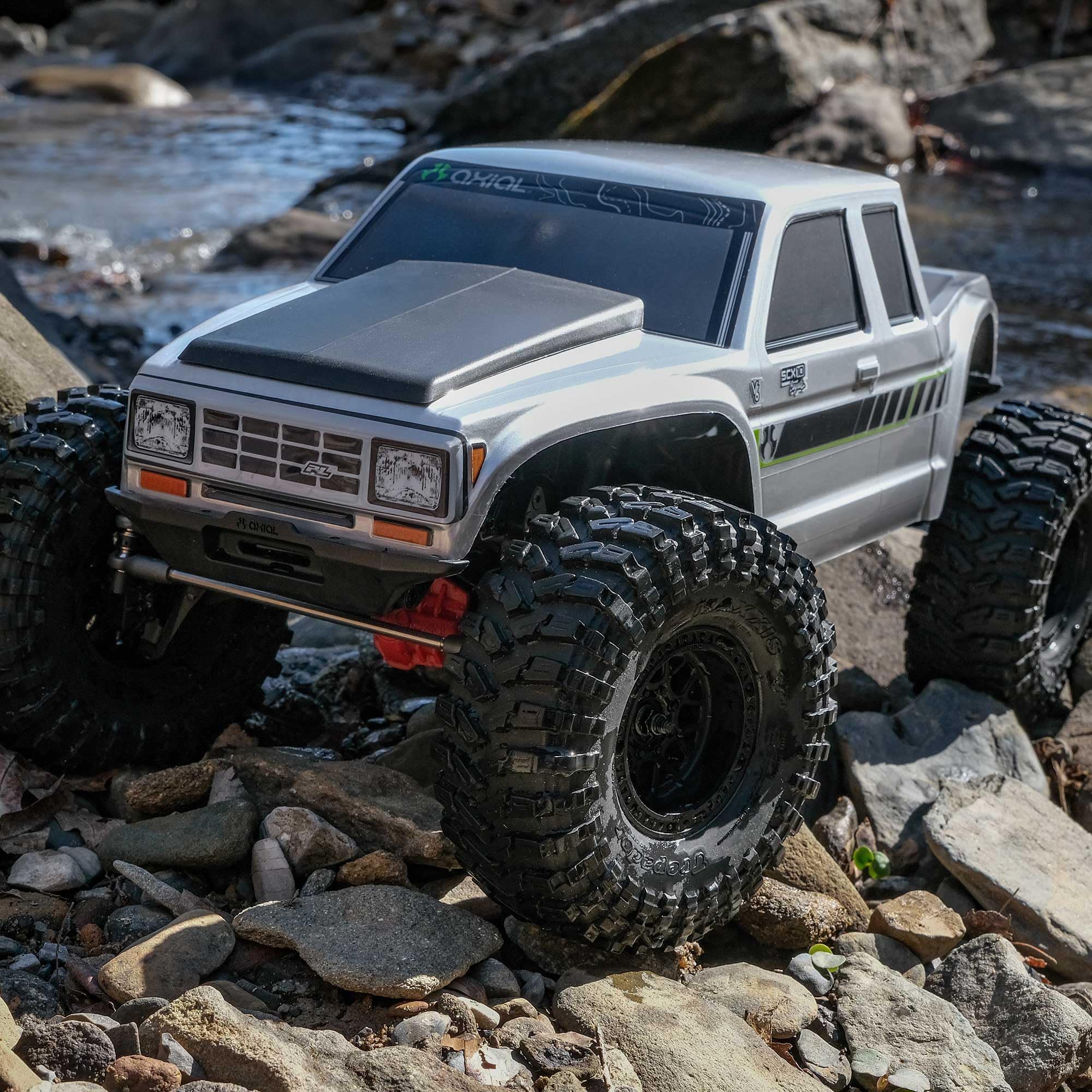 Axial RC Truck 1/10 4X4 SCX10 III Coyote RTR (Battery and Charger Not Included) Brushed Rock Crawler, Silver, AXI-2036T1