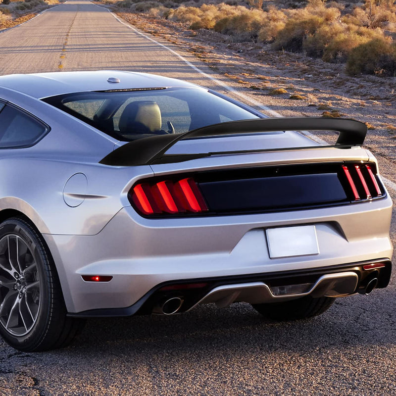 Spec-D Tuning GT350 Style Matte Black Upper and Lower ABS Rear Trunk Spoiler Compatible with 2015-2022 Ford Mustang Models