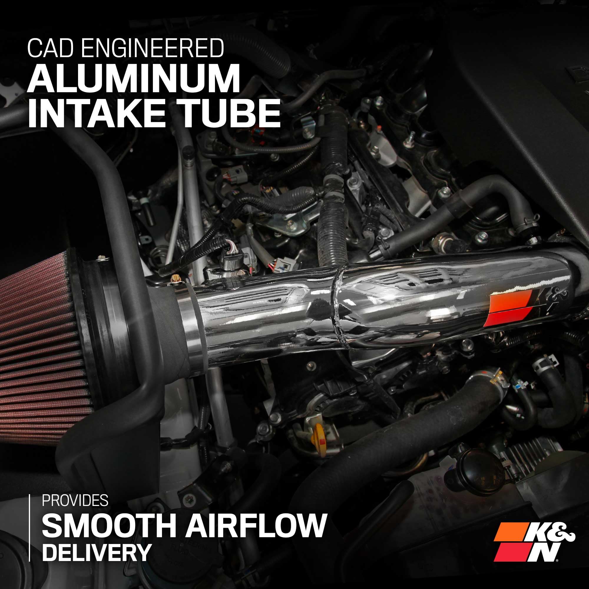 Cold Air Intake System K&N: High-Flow Air Filter, Increase Performance & Towing: Compatible with 2016-2023 TOYOTA Tacoma, 77-9039KP