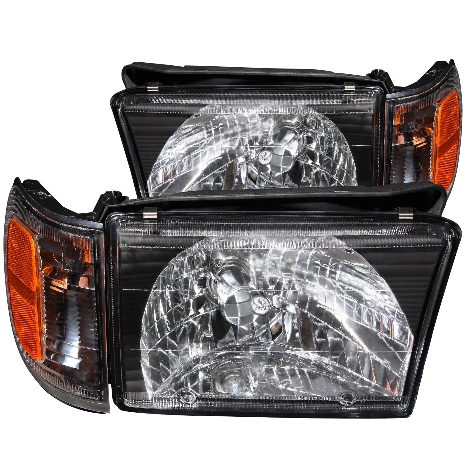 Toyota 4Runner Anzo USA 111077 Black With Amber Reflectors Headlight Assembly - (Sold in Pairs)