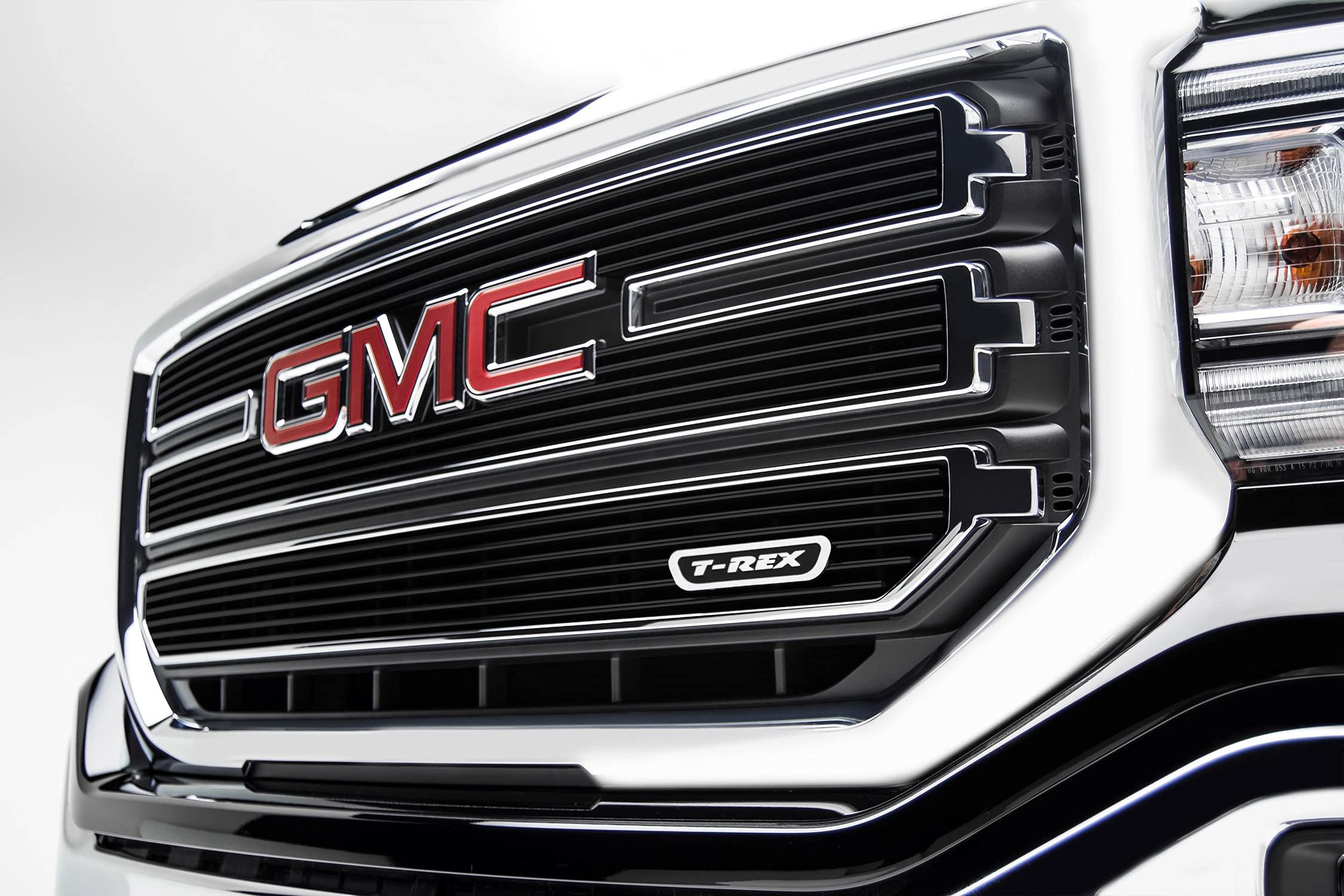 2016-2018 Sierra 1500 SLE T-Rex Grilles Laser Billet Grille, Black, 3 Pc, Overlay - PN #6212131