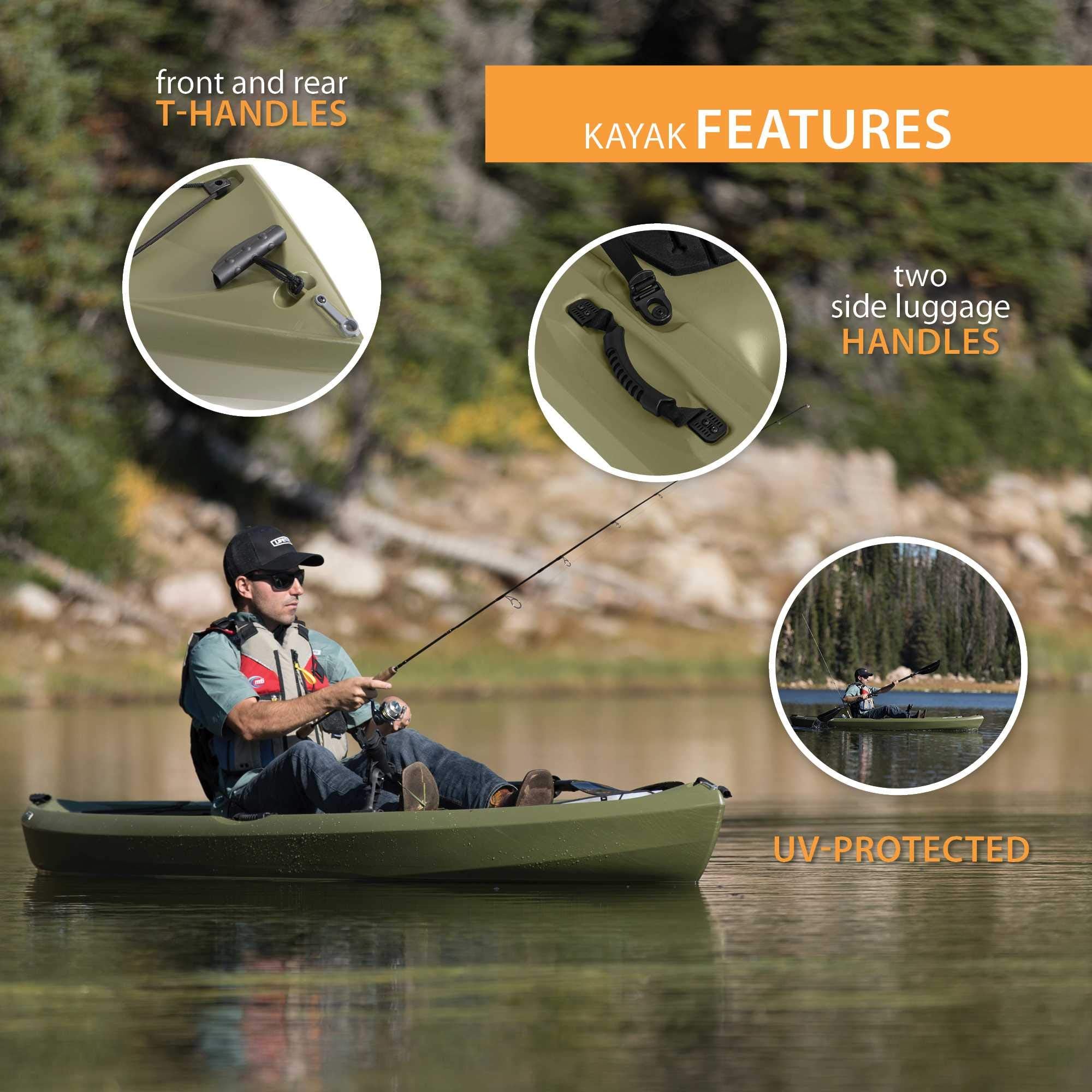 Tamarack Lifetime Angler Sit-On-Top Kayak, Olive, 120"