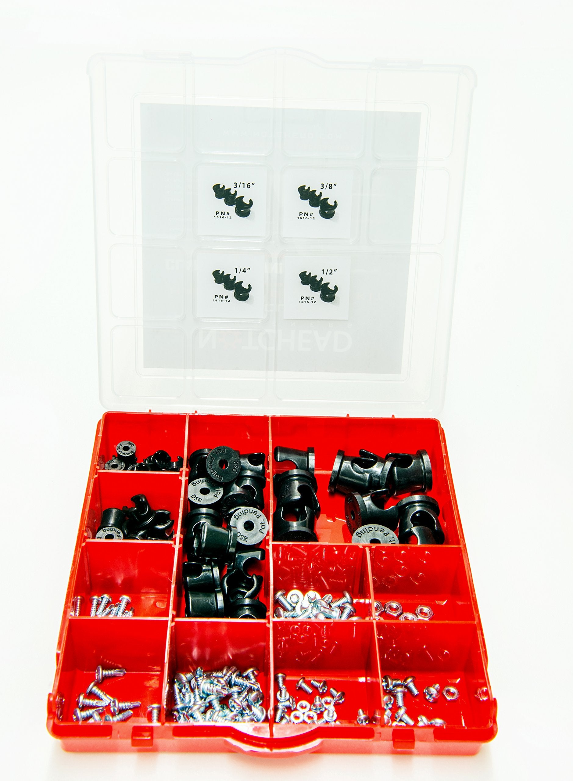 Hard Line Clamp NotcHead 1100 Shop Builder Kit (kit has 18 x 3/16", 10 x 1/4", 18 x 3/8" and 10 x 1/2" hard line clamps)