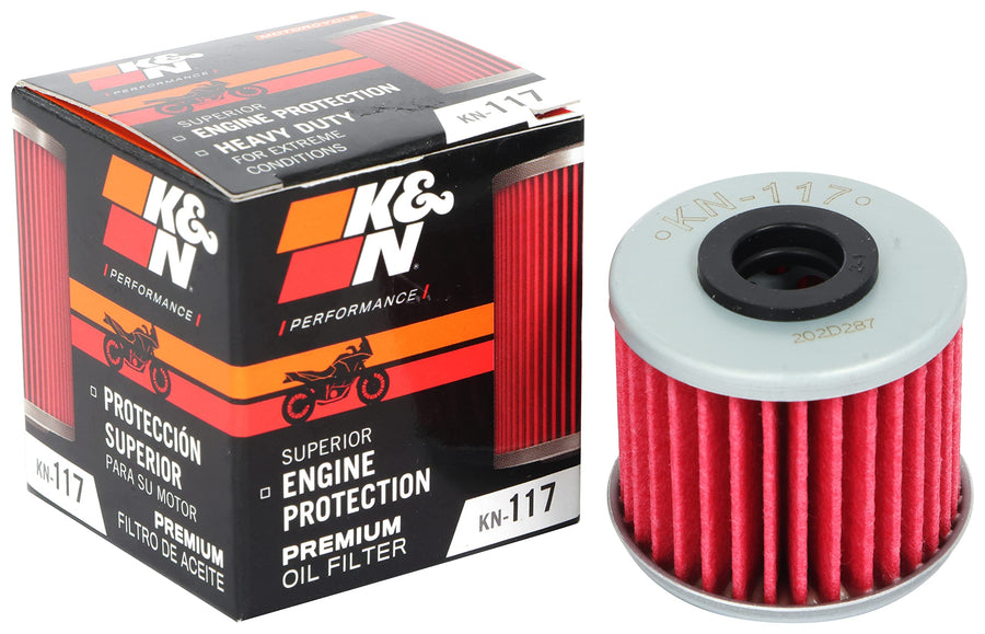 K&N Motorcycle Oil Filter: Premium, High Performance, Designed to be used with Synthetic or Conventional Oils: Fits Select Honda Vehicles (see product description for vehicles), KN-117
