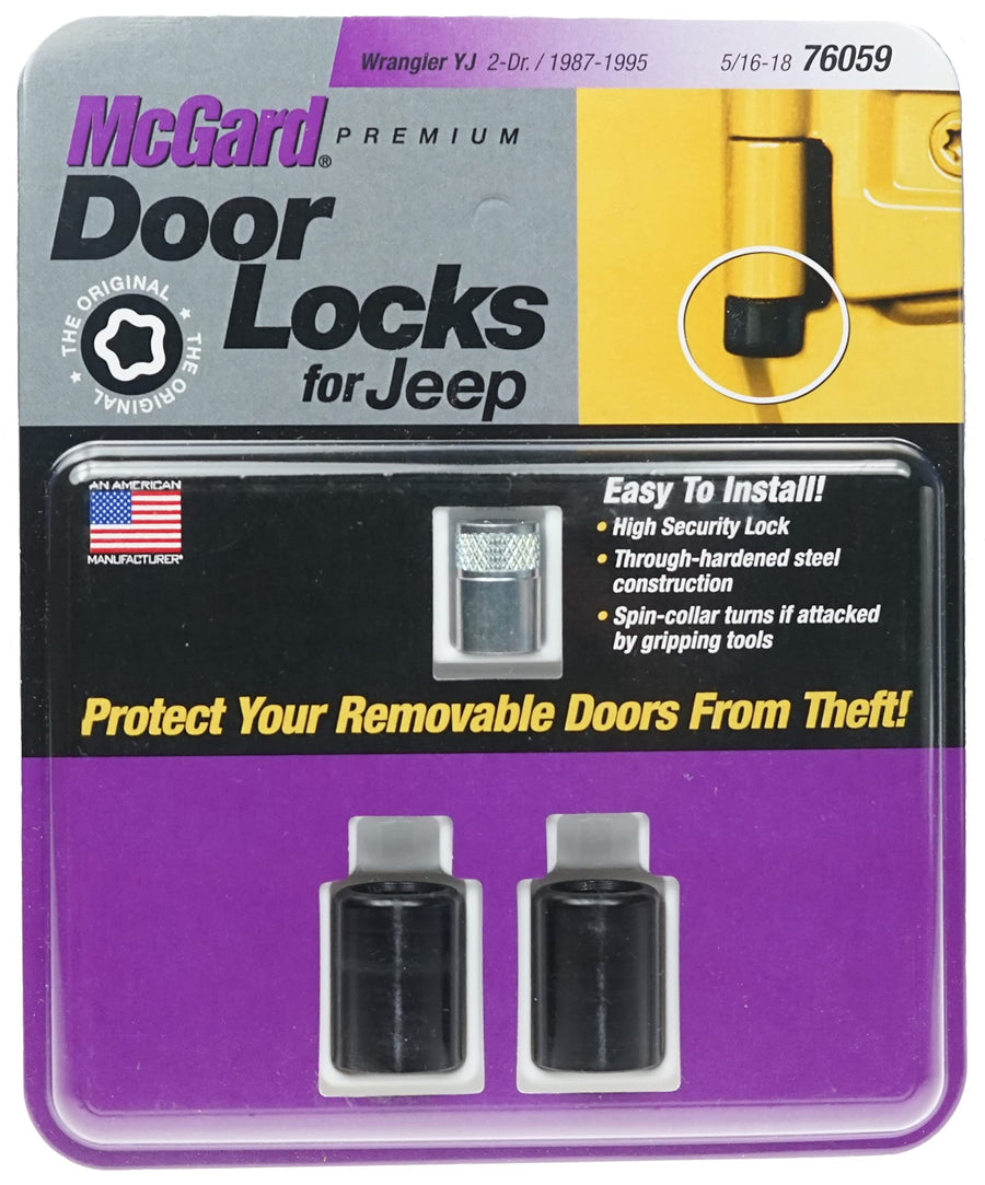 Jeep Wrangler YJ Door Locks McGard 76059 Black (Set of 2), 2 Locks / 1 Key