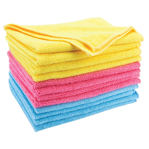 12 Pack Performance Tool W1482 Microfiber Towels, 12 x 16 Inches (30cm x 40 cm), Textured, Nonabrasive, Machine Wash and Dry, for Detailing, Washing, Dusting, Polishing, and Wiping Glass