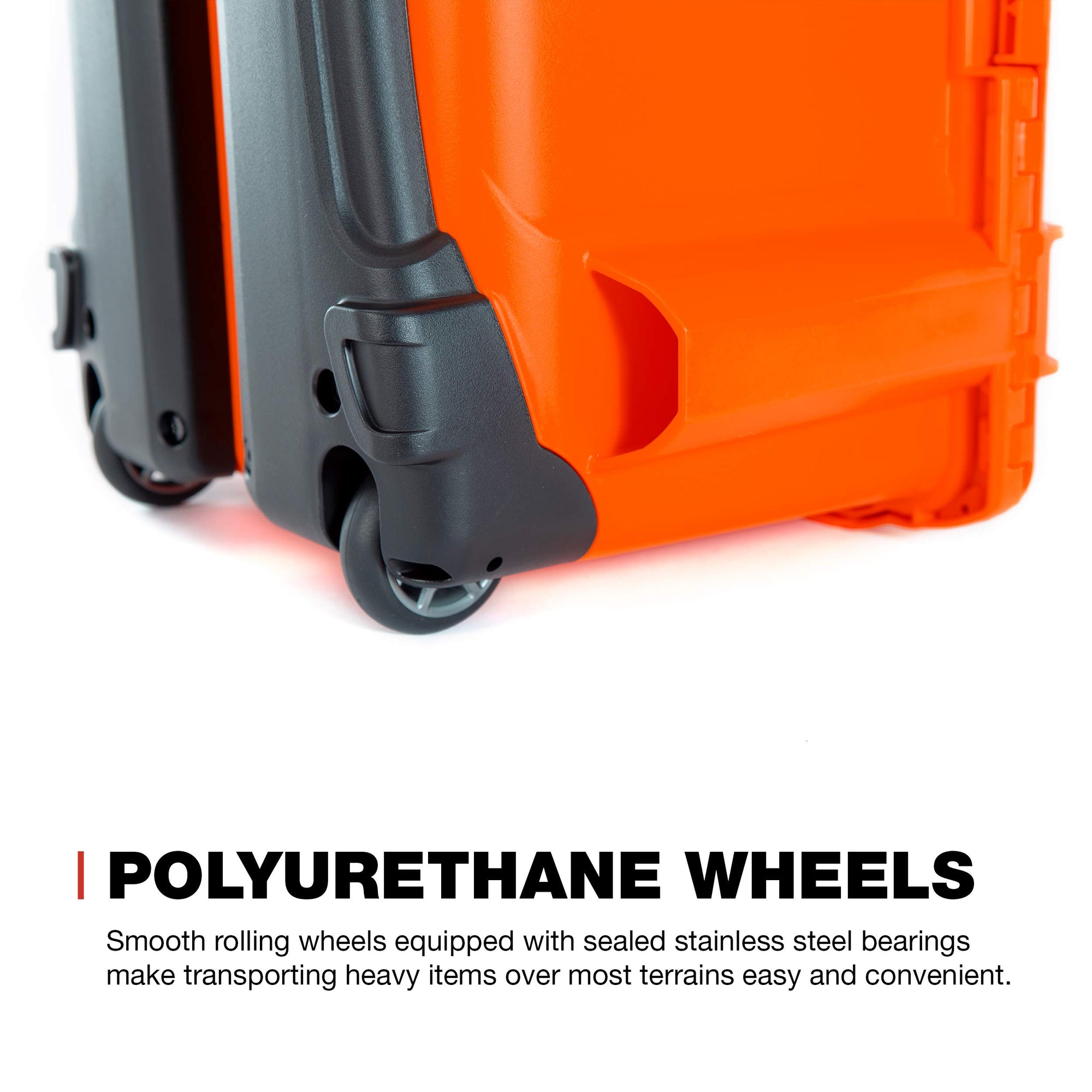 Waterproof NANUK 938 Hard Case with Wheels and Padded Divider - Orange