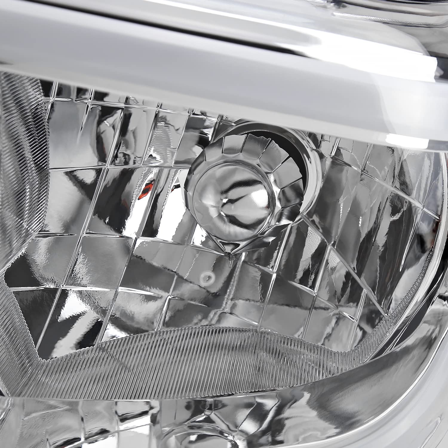 Chrome Headlights SPEC-D TUNING w/LED Tube Compatible with 2014-2021 Toyota Tundra, Left + Right Pair Headlamp Assembly
