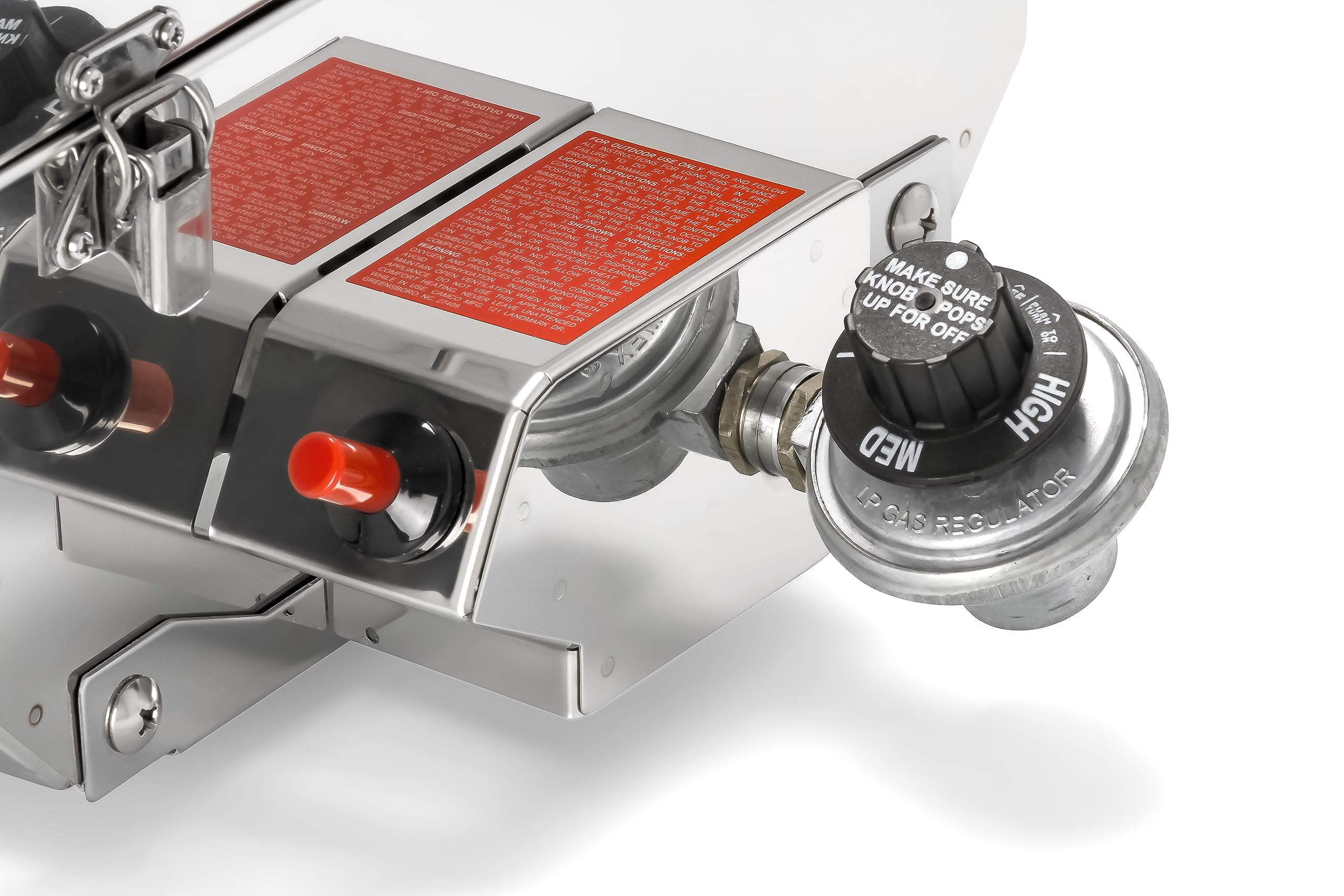 Kuuma Camco Stow N’Go 216 Elite Propane Grill | Features Built-In Thermometer & Push-Button Igniter | Includes Fold Away Legs & Removable Warming Rack | Use as Camping Stove and More (58155)