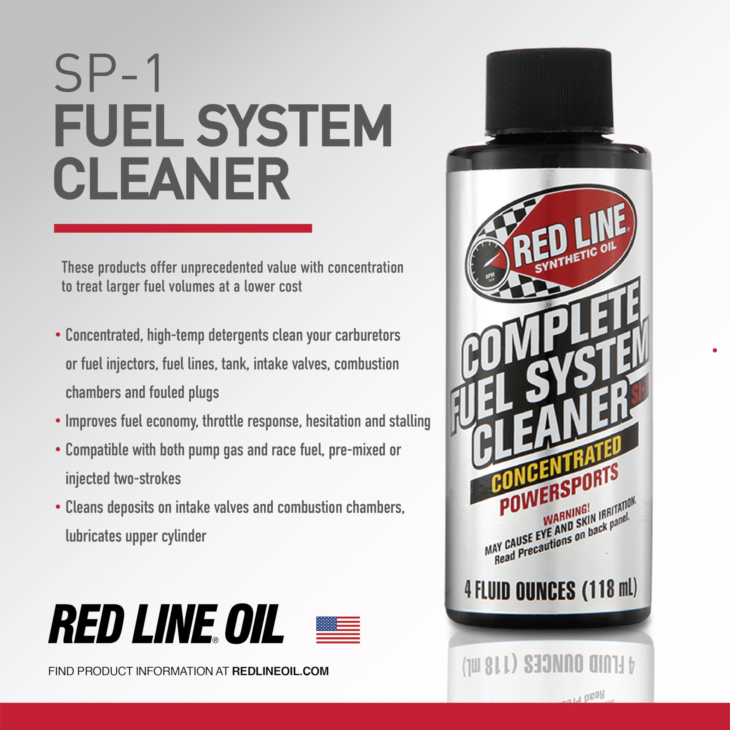 Complete Red Line Powersports Fuel System Cleaner - 4 Ounces