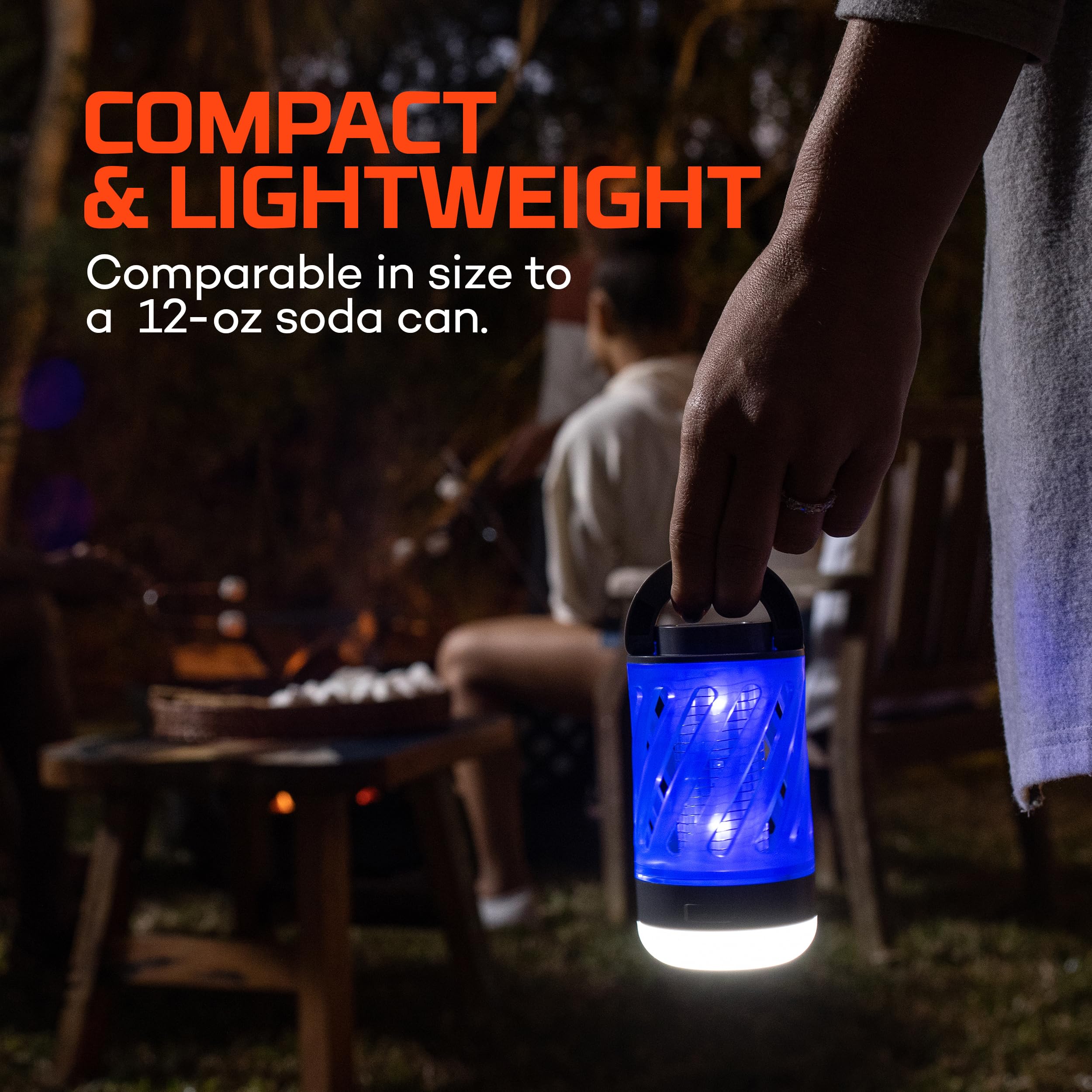 NEBO Bug Zapper Mini & Lantern with Dual Band UV Light Zaps Insects by The Powerful 700-volt Electrical Grid, Easily Fits in Backpack for Hiking, Camping, Hunting and Fishing