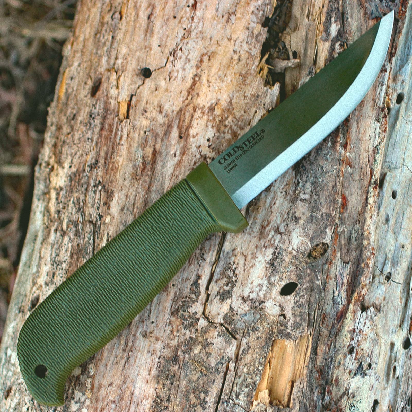 Cold Steel 4" Finn Hawk Durable Compact German 4116 Steel Fixed Blade Outdoor Bushcraft Game Hunting Utility Knife, 4-1/2" Textured Handle with TPR, Secure-Ex Sheath