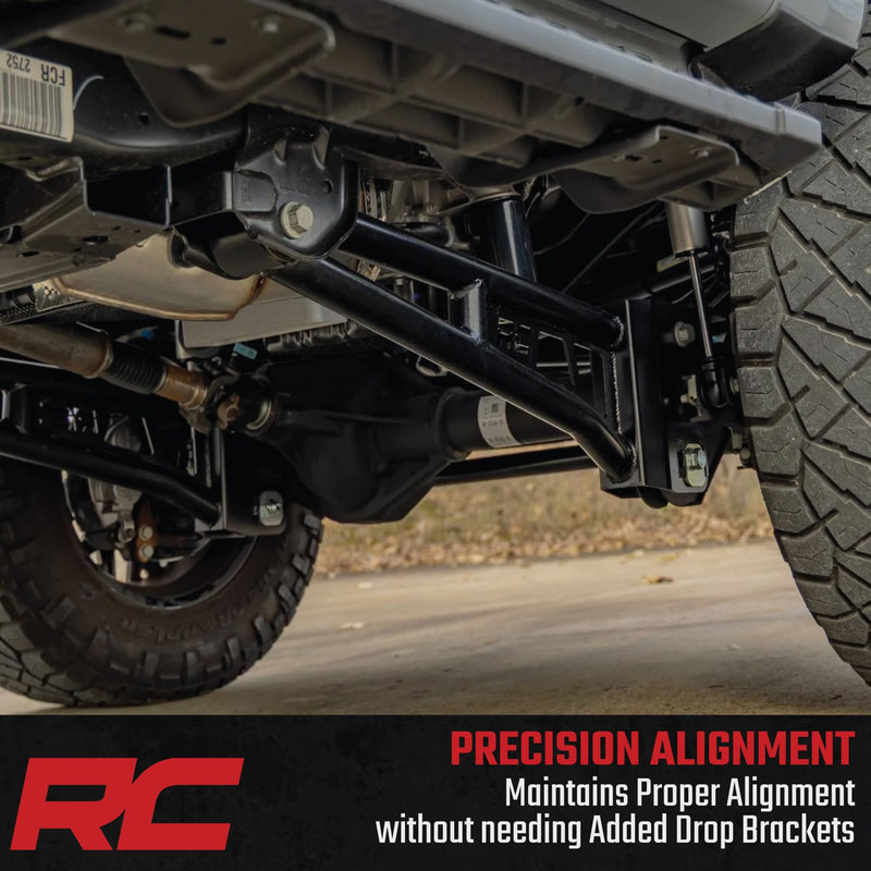 Radius Arm Upgrade Rough Country for Ford F-250/F-350 Super Duty 4WD with 3-6" Lift (2023-2024) - Tubular Arms, Pair