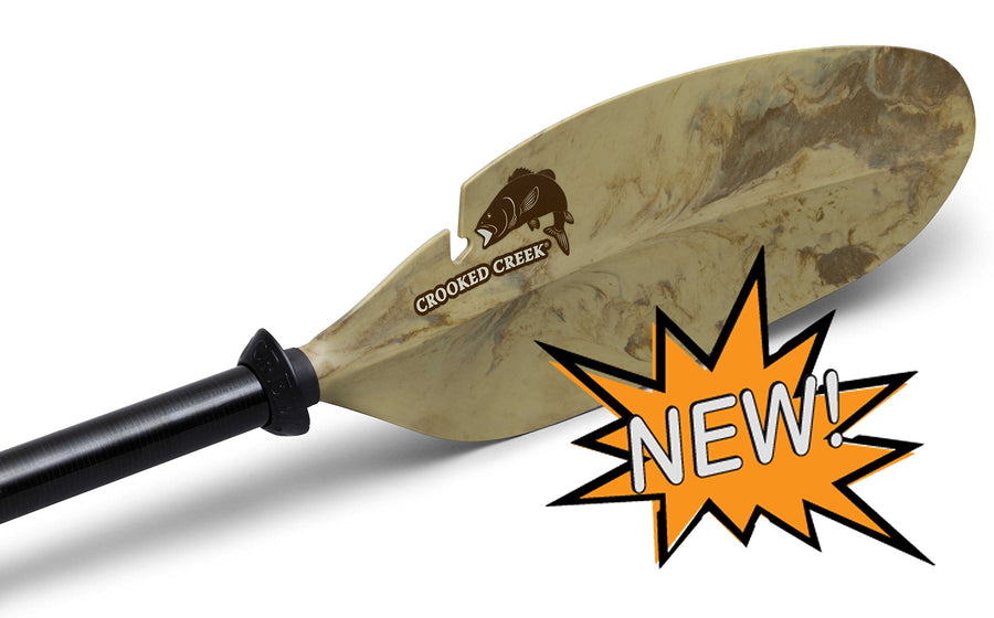 Crooked Creek 9-foot Fishing Kayak Paddle, Camo - Crooked Creek Features a Lightweight Construction and Asymmetrical Blades - Versatile and Comfortable (50487)