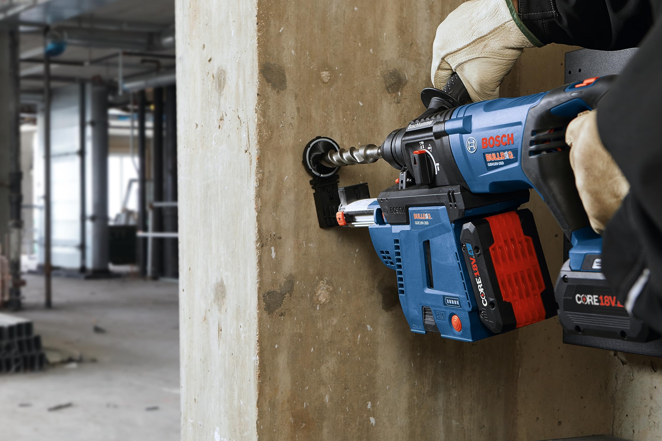 Bosch 18V GBH18V-26DK24 Brushless SDS-plus® Bulldog™ 1 In. Rotary Hammer Kit with (2) CORE18V® 8 Ah High Power Batteries