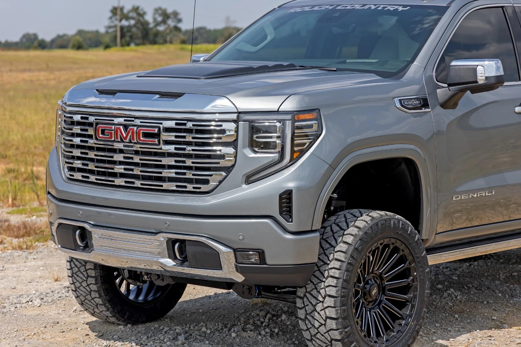 Hood Scoop Rough Country for GMC Sierra 1500 (2019-2026) - Matte Black, Paint-to-Code, Aggressive Style, Precision Fit, No-Drill Install