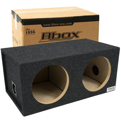 BBox Atrend E10D Dual 10" Sealed Carpeted Subwoofer Enclosure, Black