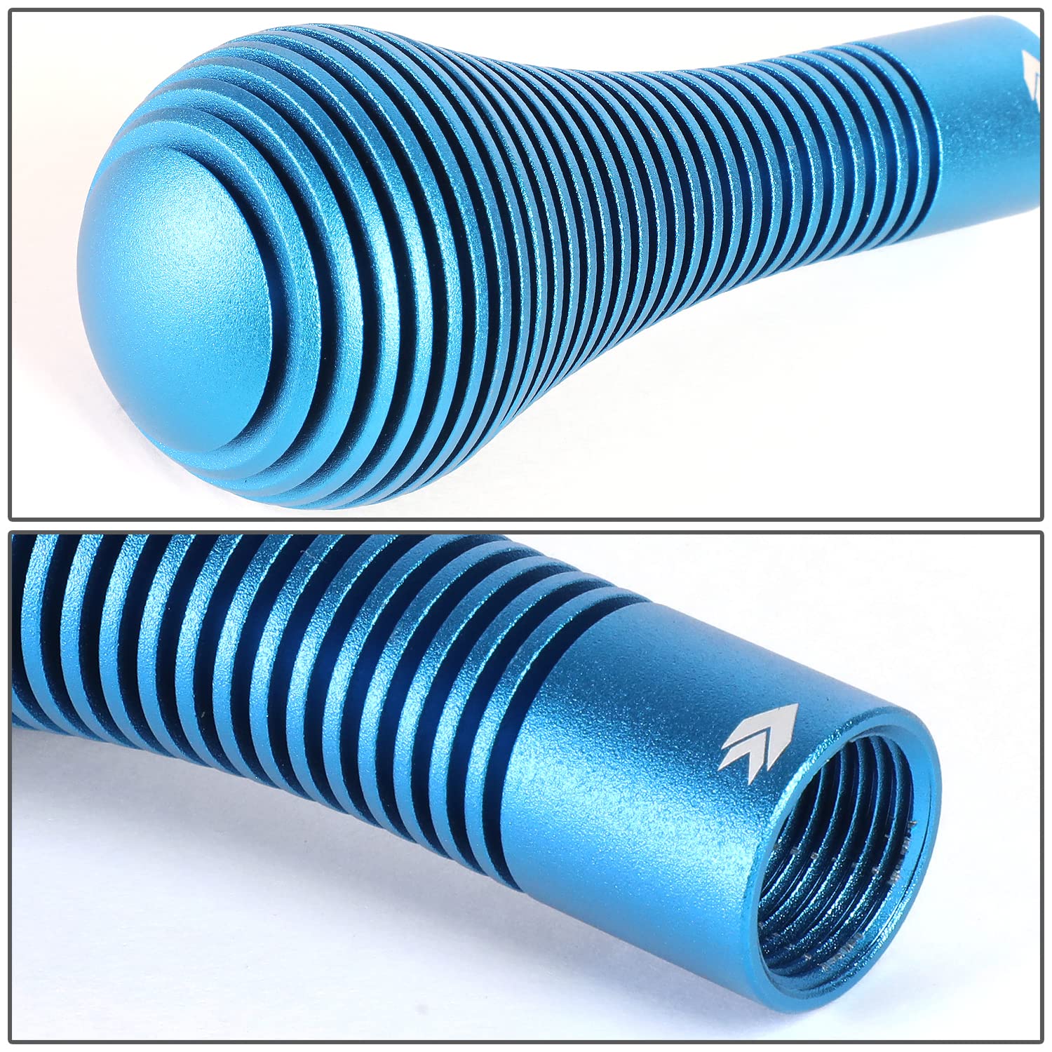 NRG Innovations Universal Aluminum SK-701BL Heat Sink Bubble Head Short Shift Knob with Thread Adapters, 45mm OD x 115m H, Blue