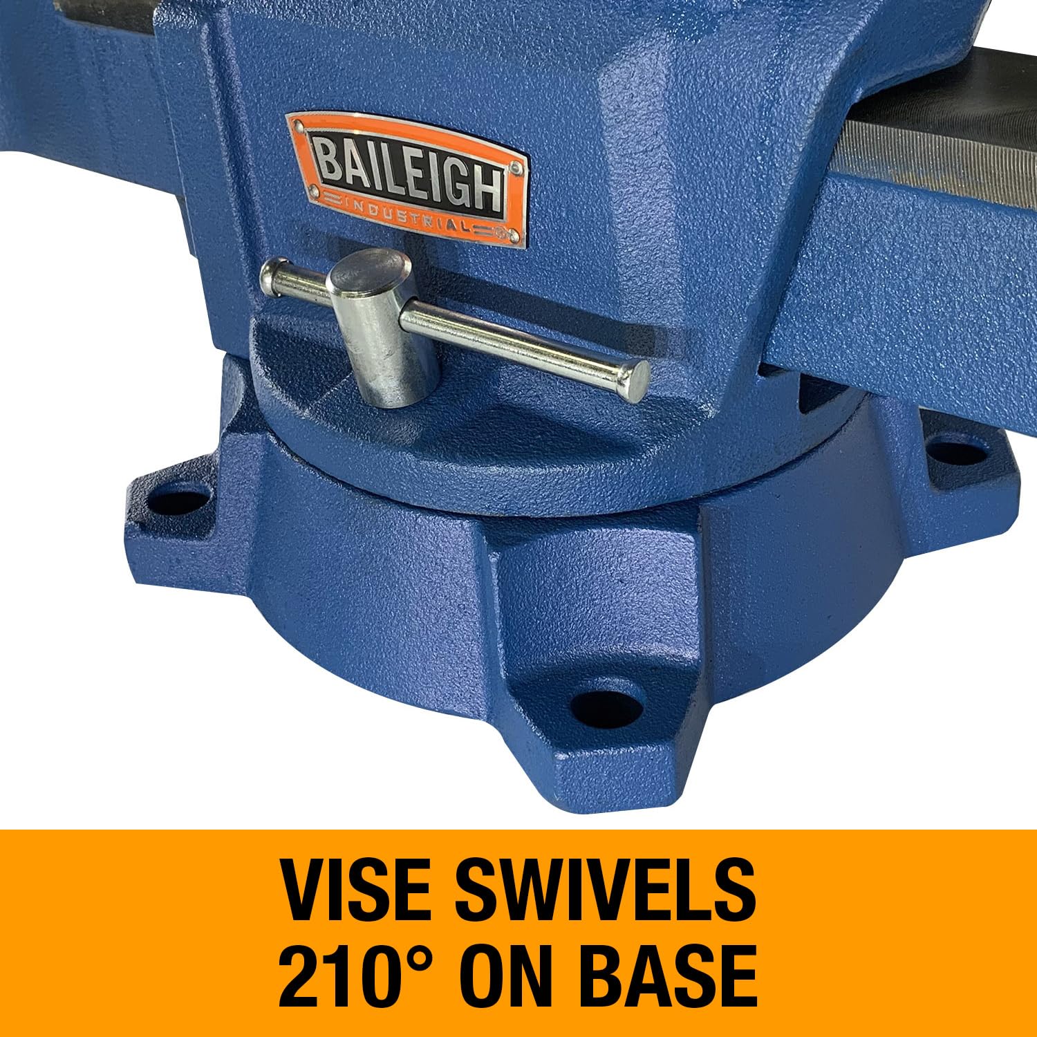 8" Jaw Width Baileigh Industrial Bench Vise, 9" Max Opening, 4" Throat (BV-8I-8)