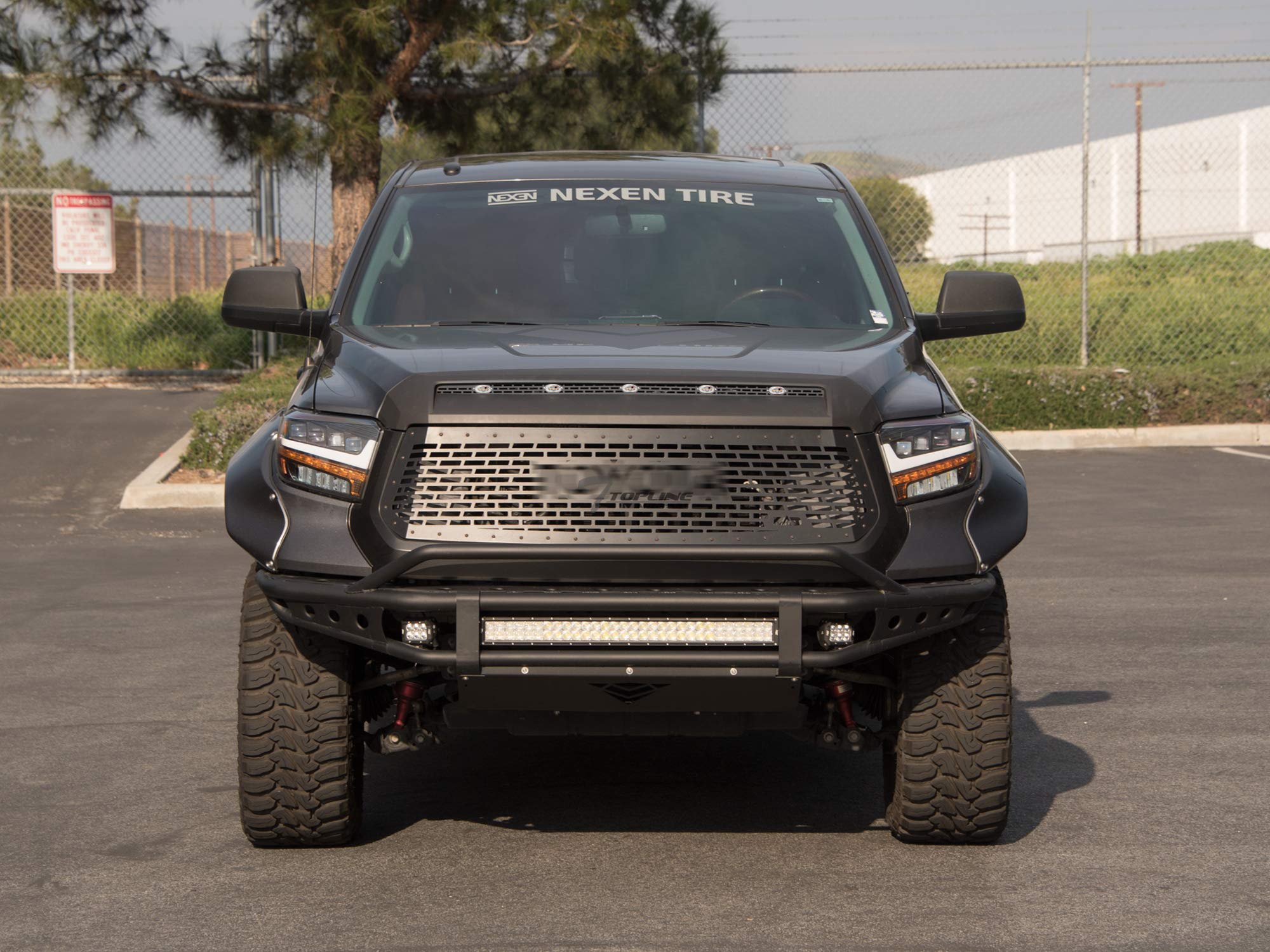Hood Grille Insert Armordillo USA 7180161 with Clear Lights Fits 2014-2020 Toyota Tundra