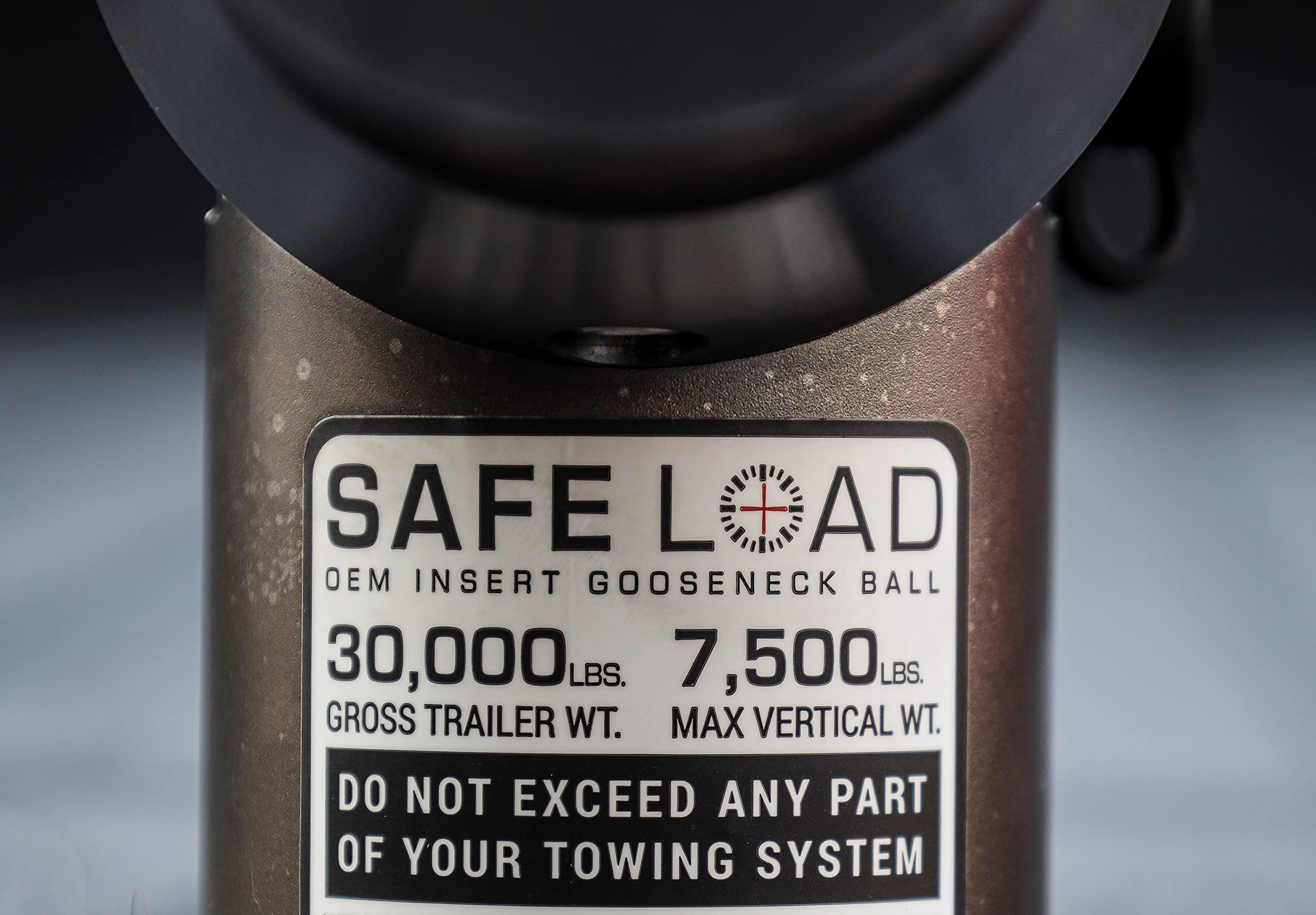 Safe Load Weigh Safe OEM Gooseneck Ball Hitch - Premium Tow Hitch for Trailers - Built-in Tongue Weight Gauge - 30,000 lbs GTW, 7,500 Tongue Weight, 2-5/16" Stainless Steel Tow Ball
