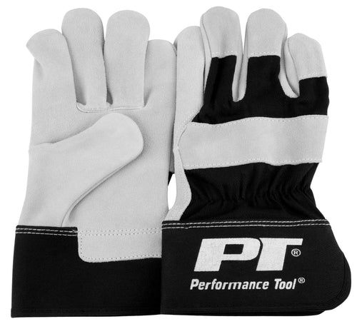 W89020 Performance Tool Split Leather Work Gloves with Reinforced Palms and Knuckles for Moderate Protection in Various Work Environments