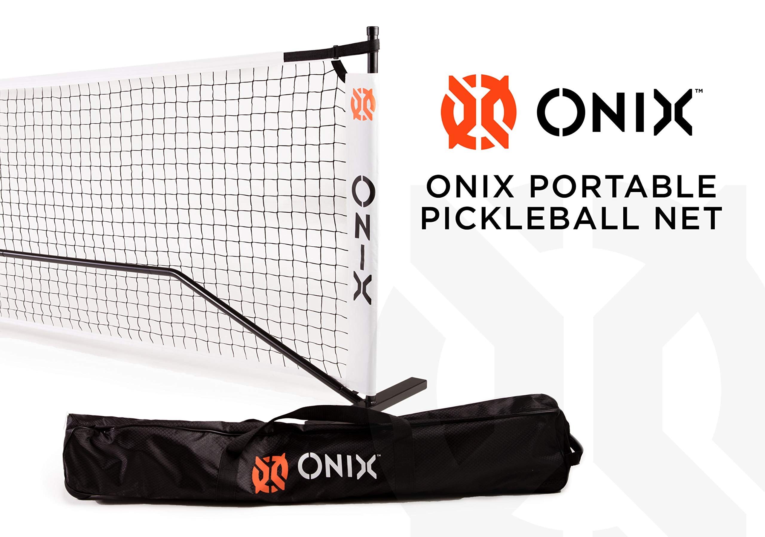 Onix 2-in-1 Portable Pickleball Net and Regulation-Size Practice Net Set Includes Carrying Case with Wheels, White