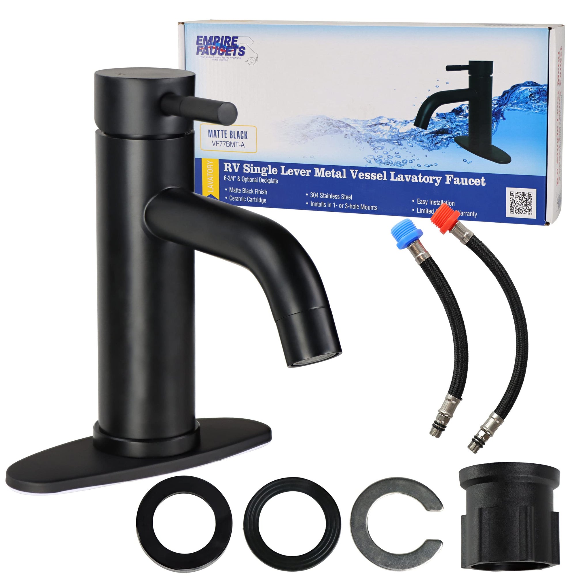 Faucet Lav Quick Products Empire Black Single Lever VF77BMT-A