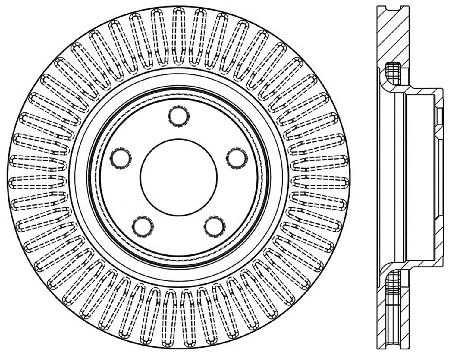 StopTech Sport 128.61112R Cross Drilled Brake Rotor (Front Right), 1 Pack