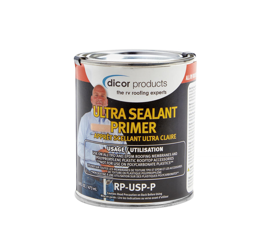 Dicor Ultra Sealant Primer RP-USP-P - 16 Oz, Clear, Prep for Sealing TPO and EPDM Membranes, Rooftop Accessories