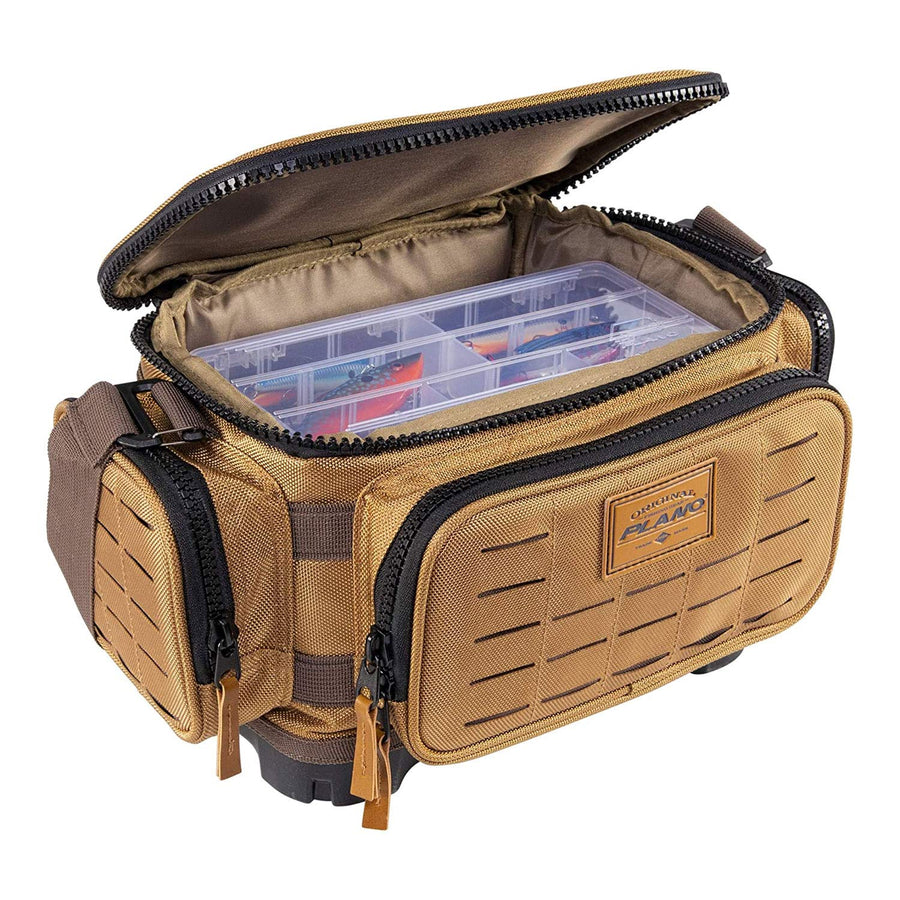 3500 Plano Guide Series Tackle Bag, Beige, Includes 5 3500 Stowaway Organization Boxes, Premium Soft Fishing Tackle Storage, Waterproof & Non-Skid Base